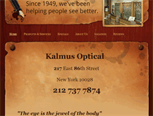 Tablet Screenshot of kalmusoptical.com